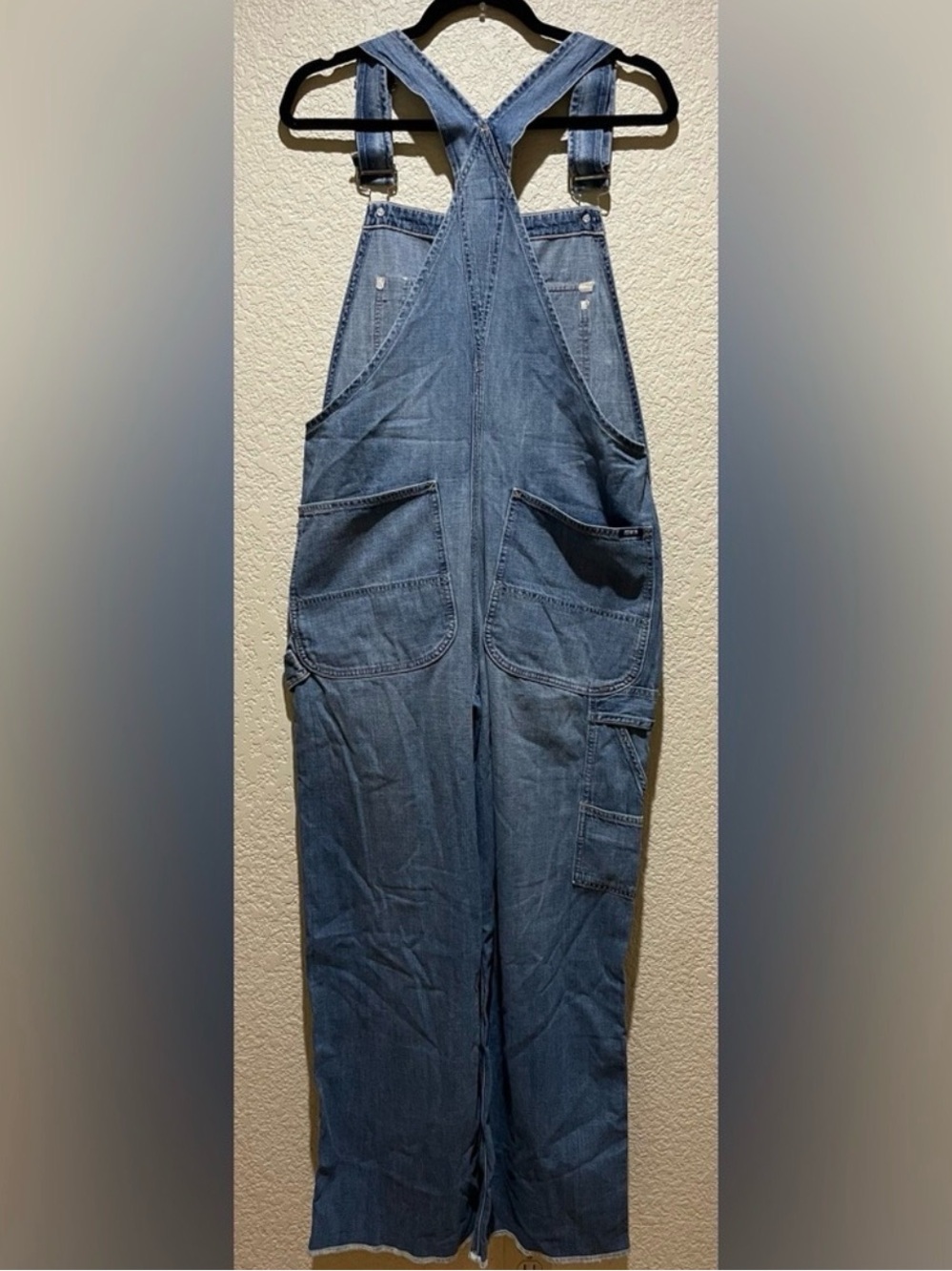NWT Anthropologie Edwin Sadie Utility Denim Overalls RipTide Size L - Picture 5 of 10